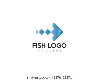 monoline simple logotipo de pez icono de vectores inspiración