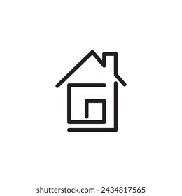 Monoline simple house logo icon vector inspiration