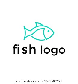 monoline simple two fish mirrored logo icon vector inspiration