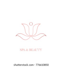 Monoline simple vector logos for spa and beauty salon