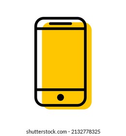 Monoline smartphone  mobile icon vector 