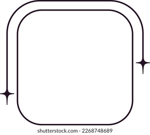 Monoline square frame. Aesthetic shape.
