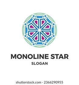 Monoline star design and logo creative 