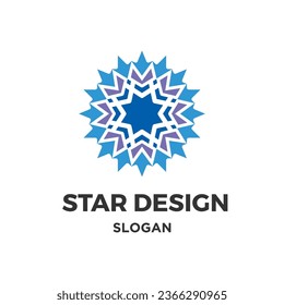 Diseño y logotipo de estrella de Monoline creativo 