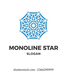Diseño y logotipo de estrella de Monoline creativo 