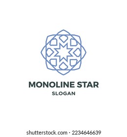 Monoline Star Design Logo, Vector Illustration