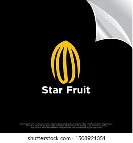 monoline star fruit logo. modern design. vector icon illustration