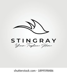 Monoline stingray logo vector illustration design graphic