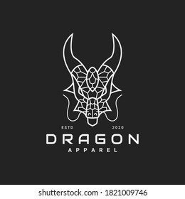 Monoline style of dragon logo design. Perfect for apparel, fashion and clothing company