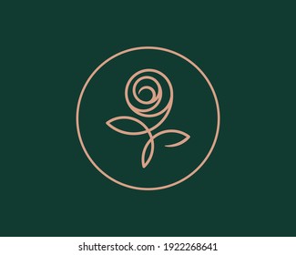 concepto de diseño del logo floral de estilo monolino. sencillo y elegante