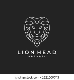 Monoline style of lion logo design. Perfect for apparel, fashion and clothing company