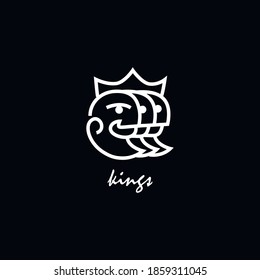Monoline style logo depicting three heads of kings