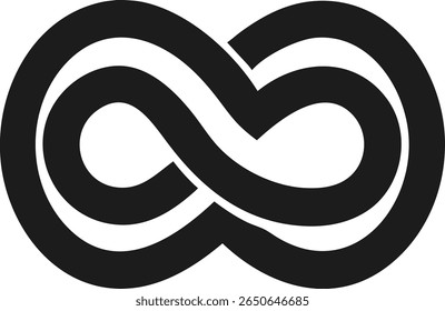 Monoline style simple infinity symbol logo design in minimalist style