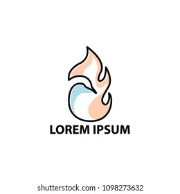 monoline swan line art logo template
