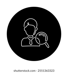 Monoline Test Person Icon. Simple Line Male Test Subject Icon. Minimalist Clinical Trial Participant Vector.