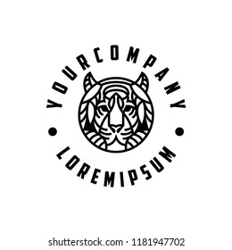 Monoline Tiger Mascot Logo