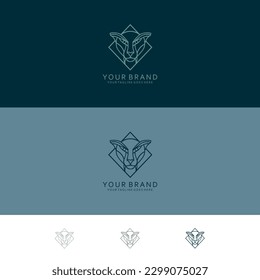 Monoline tiger with simple pointed square ornament lines Combine Nature Visualization and Elegant Minimalism