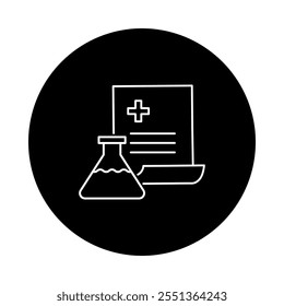 Monoline Trial Icon. Simple Line Clinical Trial Icon. Minimalist Medical Experiment Vector.