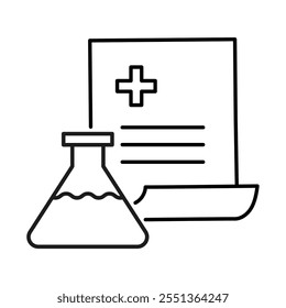 Monoline Trial Icon. Simple Line Clinical Trial Icon. Minimalist Medical Experiment Vector.