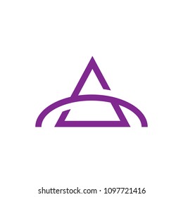 monoline triangle line art logo design