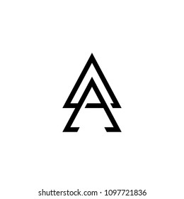 monoline triangle line art logo design