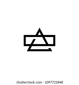 monoline triangle line art logo design