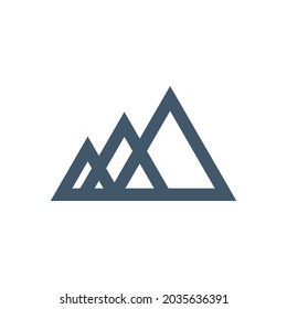 Monoline Triangle Mountain Icon Vector Logo Template