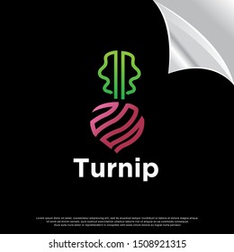 monoline turnip logo. modern design. vector icon illustration