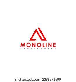 monoline type letter a logo