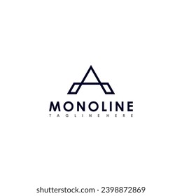 monoline type letter a logo