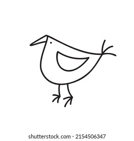 Monoline vector bird line art outline logo icon sign symbol design concept. illustration.