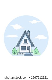 monoline vector illustration home