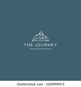 monoline vector mountain and outdoor adventures logo
