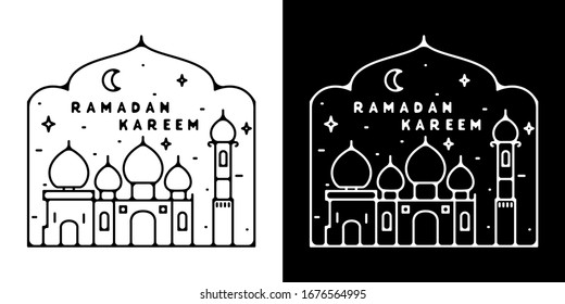 Monoline Vintage Ramadan Kareem Design 