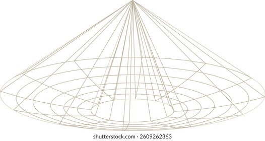 Monoline Wireframe Geometric Design Element