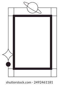 Monoline Y2K marco 90s estilo estético moderno Elementos en caja