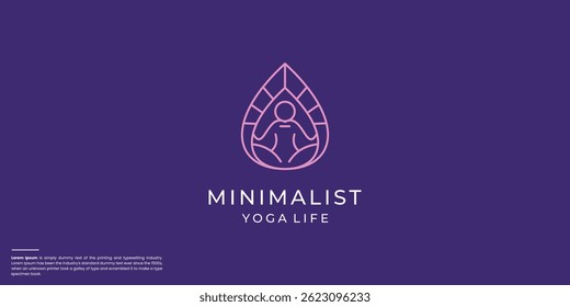 monoline yoga human logo with color branding.