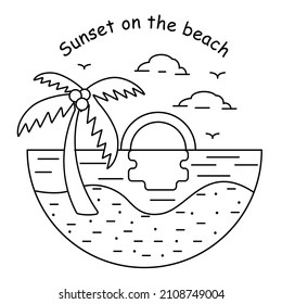monolinear drawing of the beach