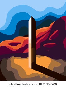 
Monolith monument vector illustration image