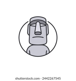Monolithic human figures in Easter Island, Chile. They have great religious significance to the locals. They represent ancestral chiefs. Symbol to guide and bring good fortune.