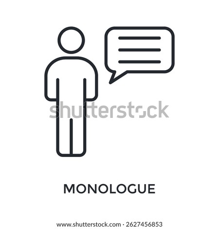 Monologue Icon Outline Style. Vector Illustration For Graphic Design