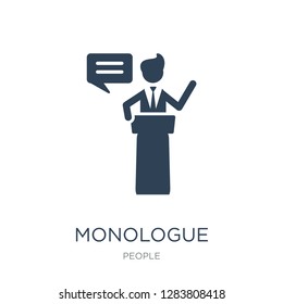 monologue icon vector on white background, monologue trendy filled icons from People collection, monologue vector illustration