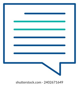 Burbuja de discurso de monólogo, símbolo de organización de procesos de negocio. Instrucción de superior a sus subordinados. Icono de color lineal simple aislado en fondo blanco