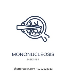 Mononucleosis icon. Mononucleosis linear symbol design from Diseases collection. Simple outline element vector illustration on white background.