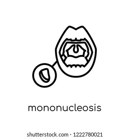 Mononucleosis icon. Trendy modern flat linear vector Mononucleosis icon on white background from thin line Diseases collection, editable outline stroke vector illustration