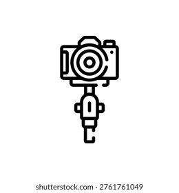 Monopod Camera Support Photography Stabilizer Portable Equipment Icons Collection