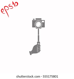 Monopod grey icon.