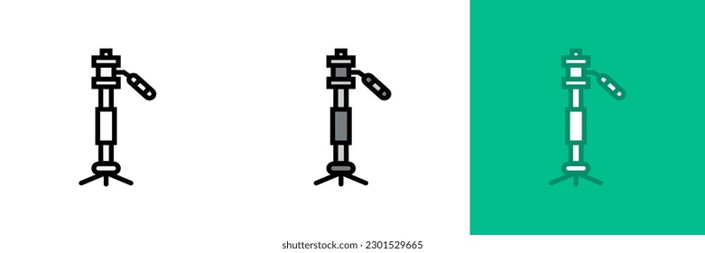 Monopod Icon, this icon is commonly used in photography software and apps to indicate the use of a monopod in a photo.