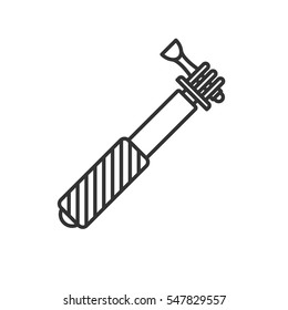 Monopod linear icon. Thin line illustration. Selfie stick contour symbol. Vector isolated outline drawing