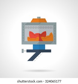 Monopod with picture of red cats taking group photo with smartphone. Flat color style vector icon. Social network sign. Design symbols for business and website.